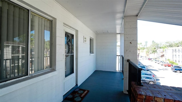 balcony featuring a porch