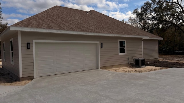 view of property exterior with central AC unit