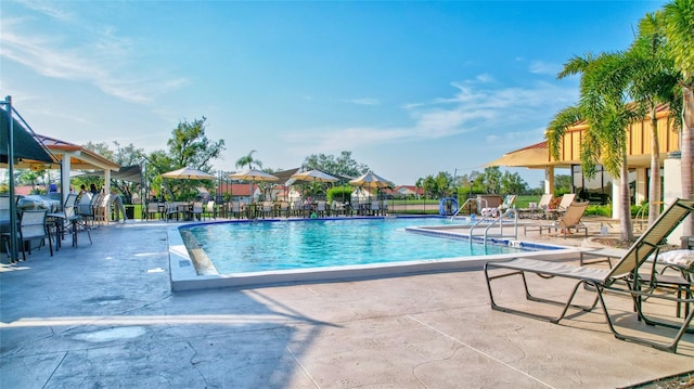 view of pool with a patio