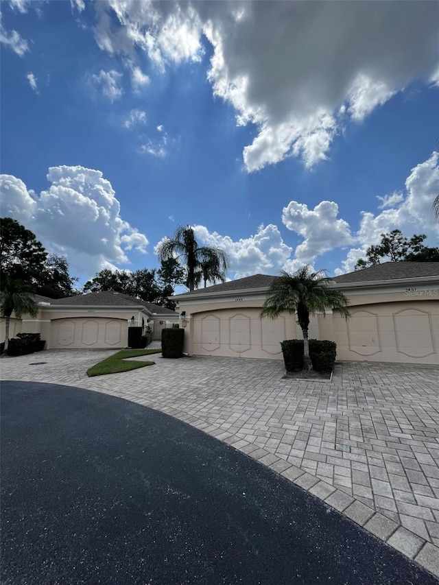 exterior space featuring a garage