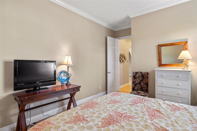 bedroom featuring ornamental molding