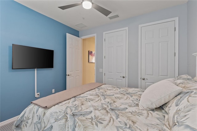 bedroom with ceiling fan