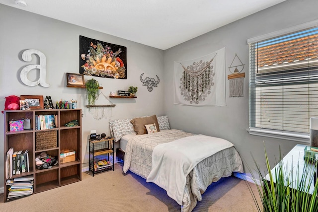 bedroom with carpet