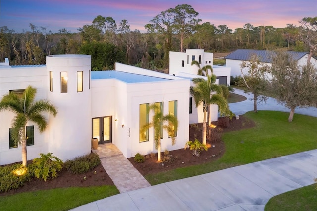 contemporary house with a yard