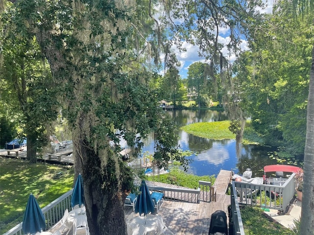 exterior space with a boat dock