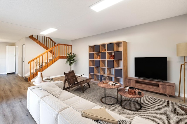 living room featuring wood-type flooring