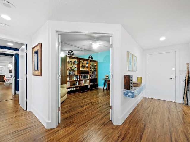 foyer featuring wood-type flooring