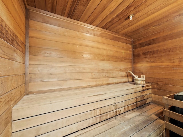 view of sauna