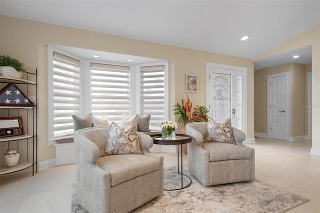 view of tiled living room