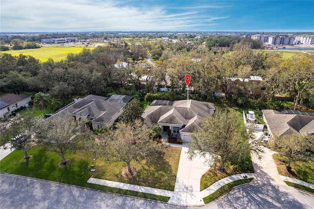 aerial view with a residential view