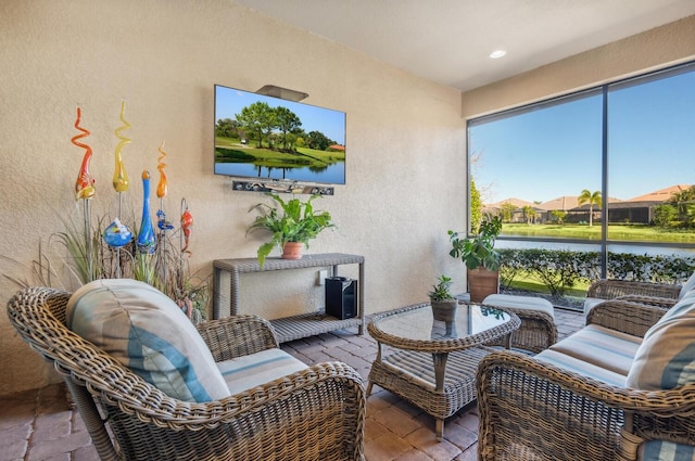 interior space with an outdoor living space