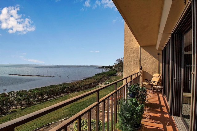 balcony with a water view