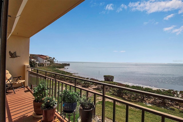 balcony with a water view