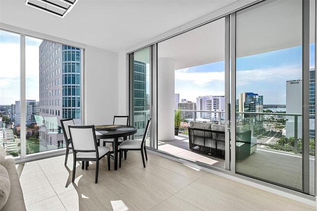 balcony featuring a city view