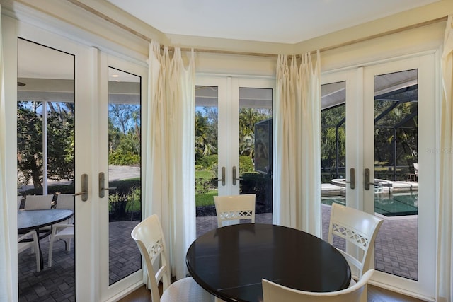 sunroom with french doors