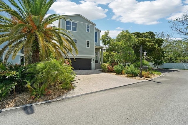 view of front facade featuring a garage