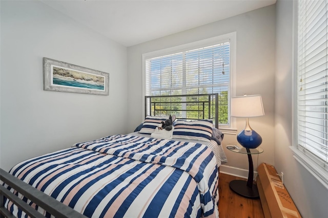 bedroom featuring wood-type flooring