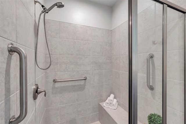 bathroom featuring walk in shower