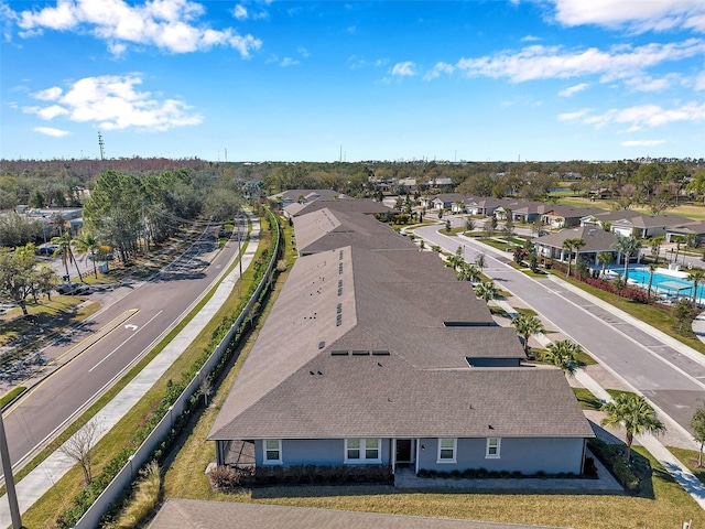 aerial view with a residential view