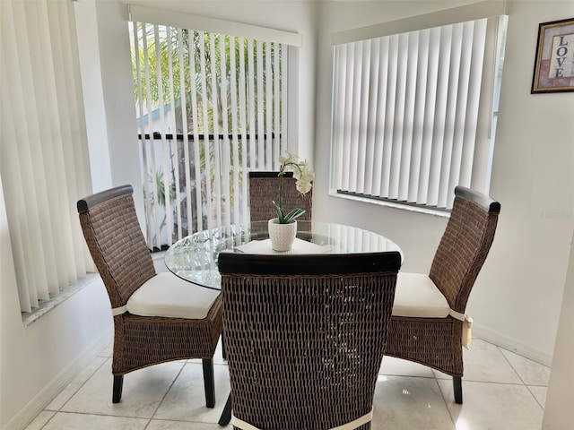 view of tiled dining room