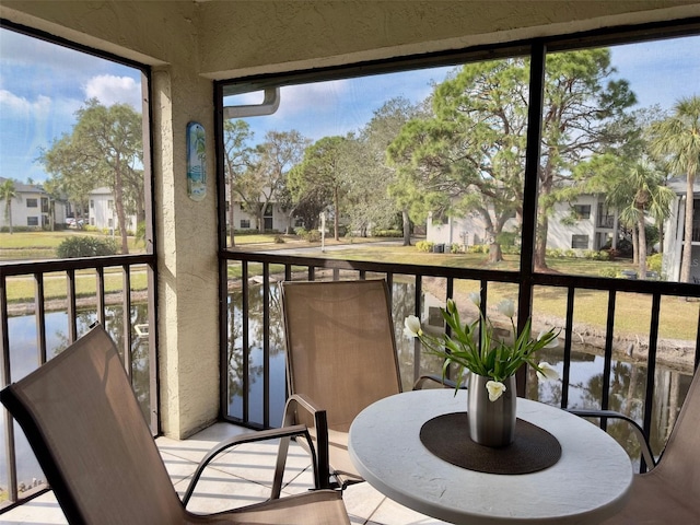 balcony with a water view