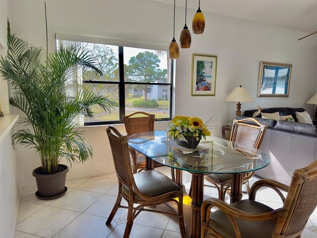 view of tiled dining room