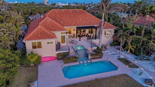 400 N Washington Dr, Sarasota, FL 34236 - view of swimming pool featuring an in-ground hot tub, a pergola, and a patio