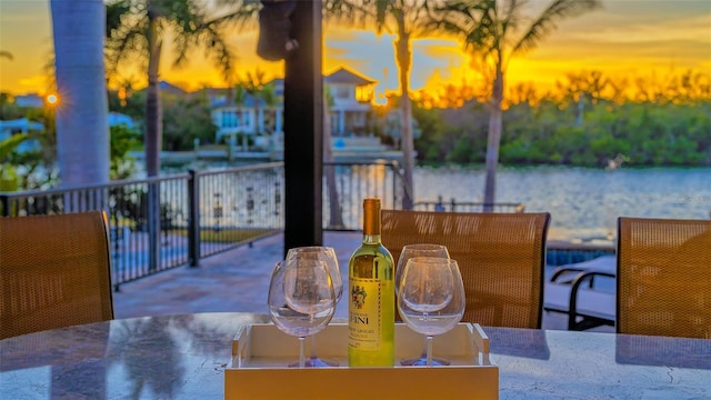 400 N Washington Dr, Sarasota, FL 34236 - dining room with a water view