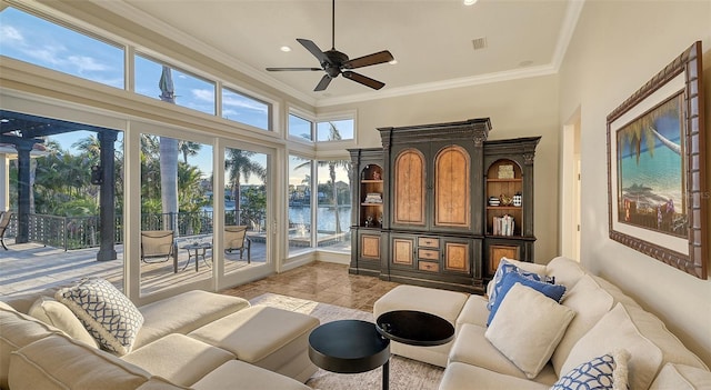 400 N Washington Dr, Sarasota, FL 34236 - sunroom / solarium featuring a water view