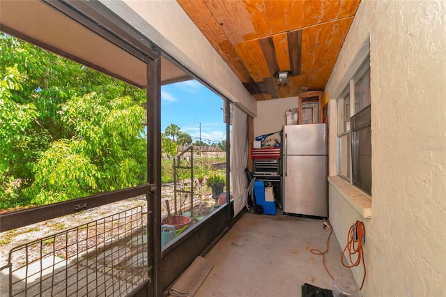 view of unfurnished sunroom