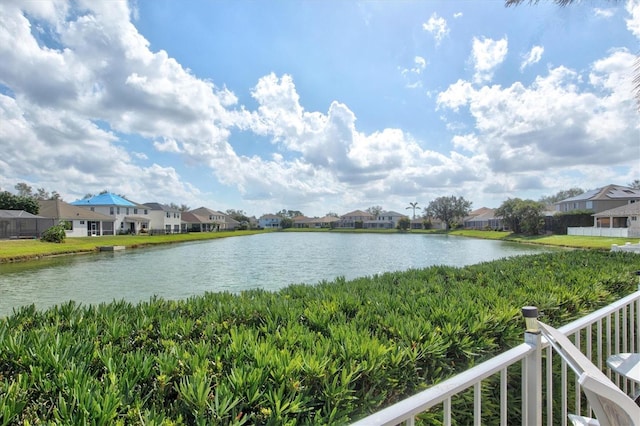 property view of water with a residential view