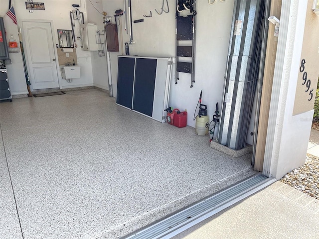 garage featuring a sink