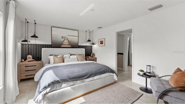 view of tiled bedroom