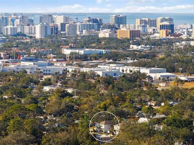 property's view of city with a water view