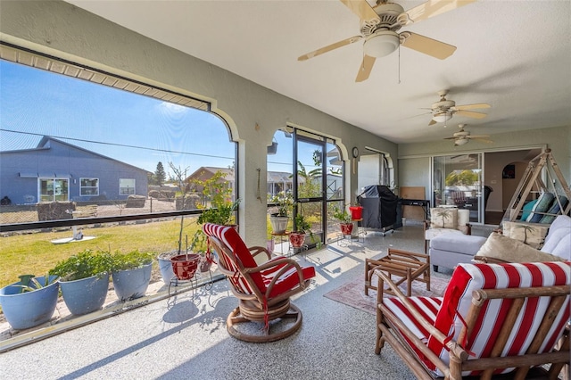 view of sunroom