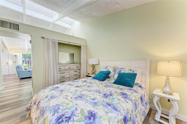 bedroom featuring light hardwood / wood-style floors