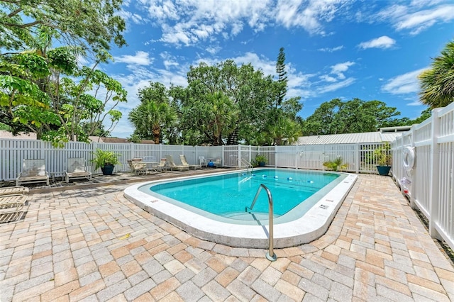 view of pool featuring a patio area