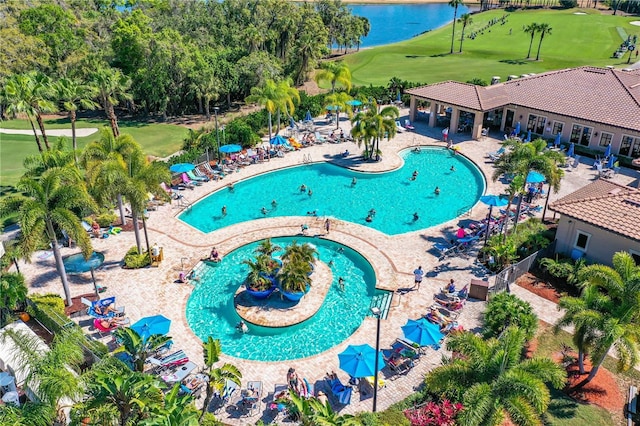 view of pool with a patio area