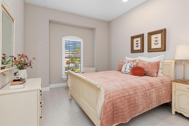 bedroom featuring light wood-type flooring