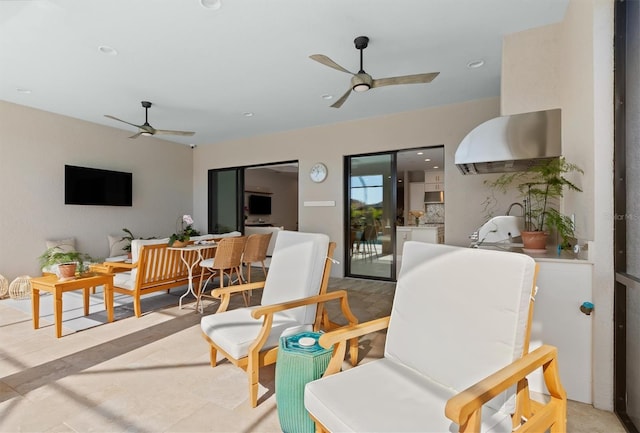 view of patio / terrace with ceiling fan