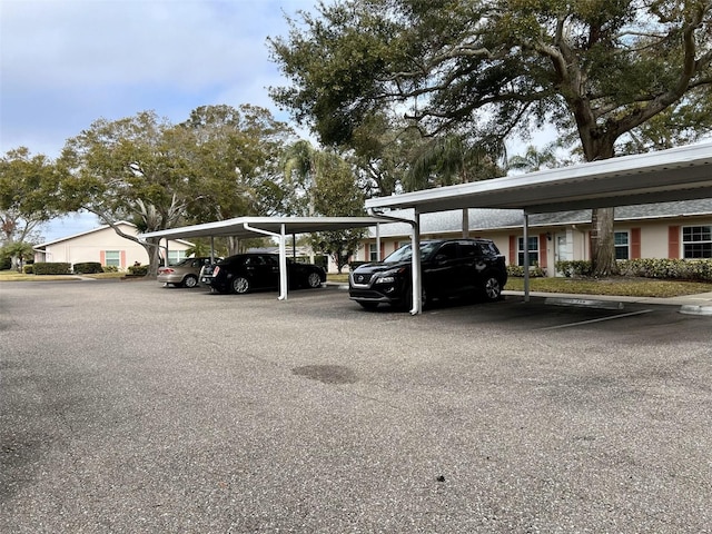 view of parking featuring a carport