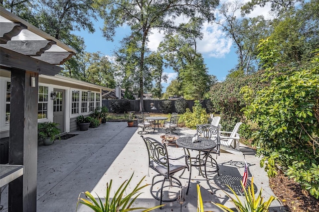 view of patio featuring a fenced backyard