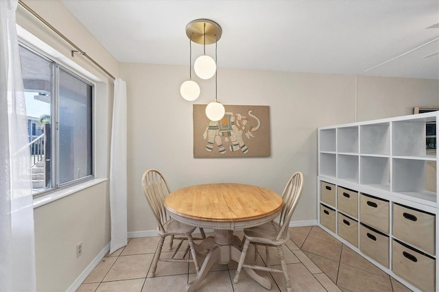 view of tiled dining room