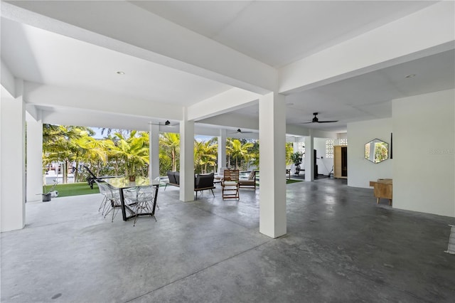 view of patio / terrace with ceiling fan and an outdoor hangout area