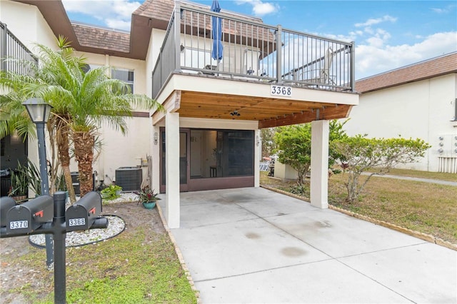 view of patio / terrace featuring central AC unit