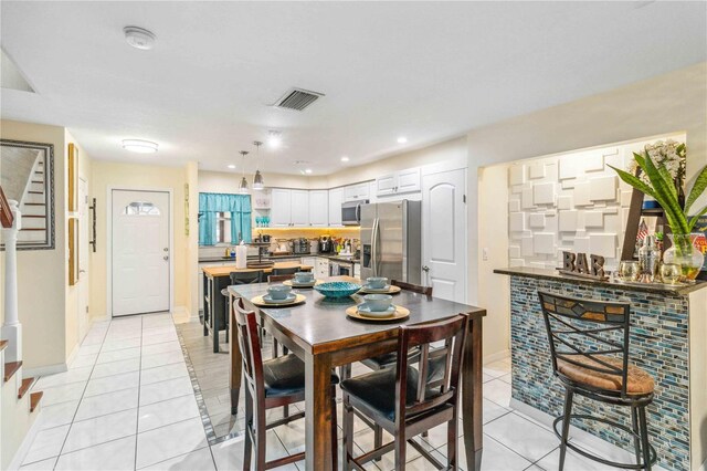 view of tiled dining room