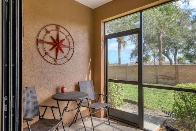 view of sunroom