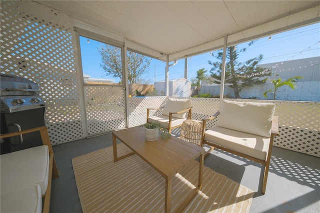 view of sunroom