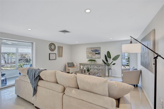 2321 Terry Ln, Sarasota, FL 34231 - living area featuring baseboards and recessed lighting