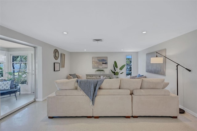 2321 Terry Ln, Sarasota, FL 34231 - living room featuring baseboards and recessed lighting